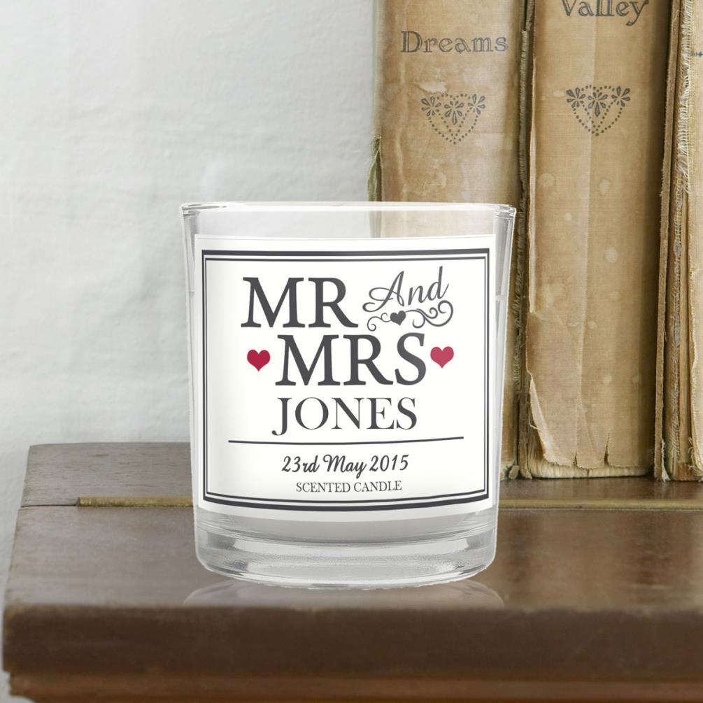 Personalised Mr & Mrs Scented Jar Candle Extra Image 2